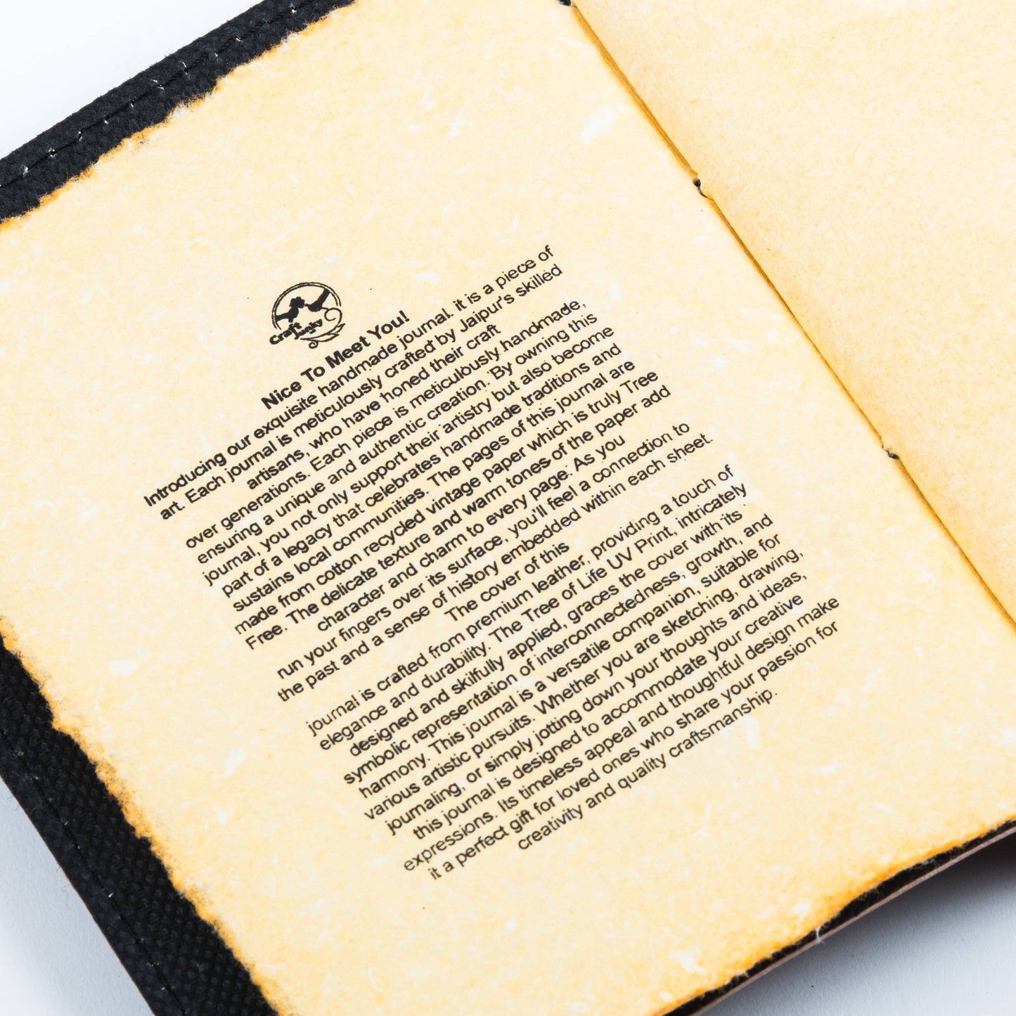 Leather Journal with Vintage Paper Tree Print