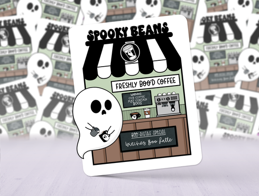 Ghost and Coffee Sticker