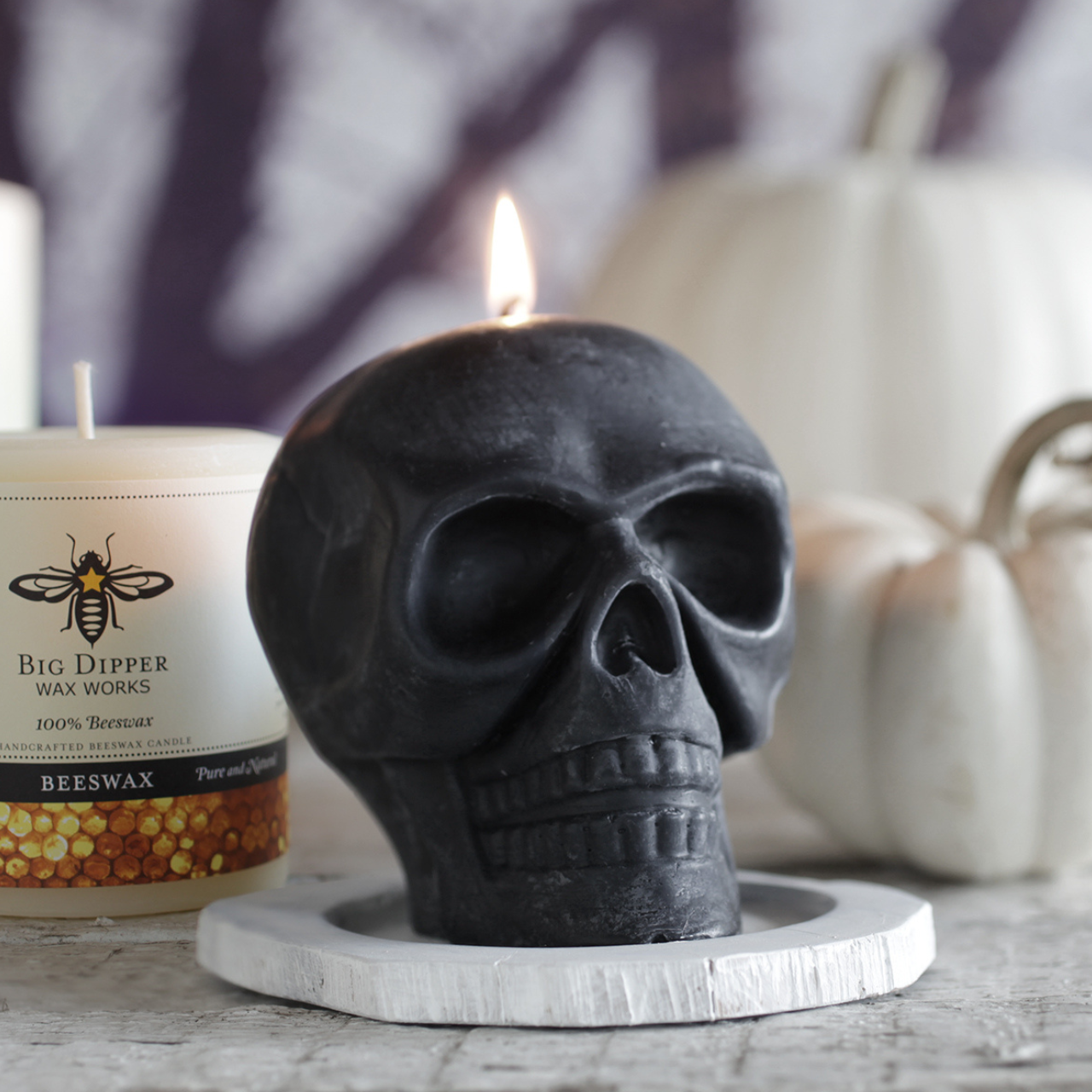 Sculpted Skull Candle 100% Beeswax Handcrafted