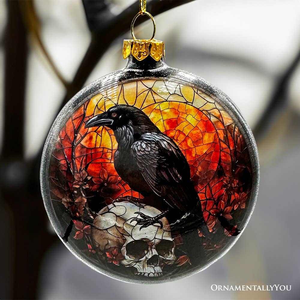 Skeleton and Raven Ornament