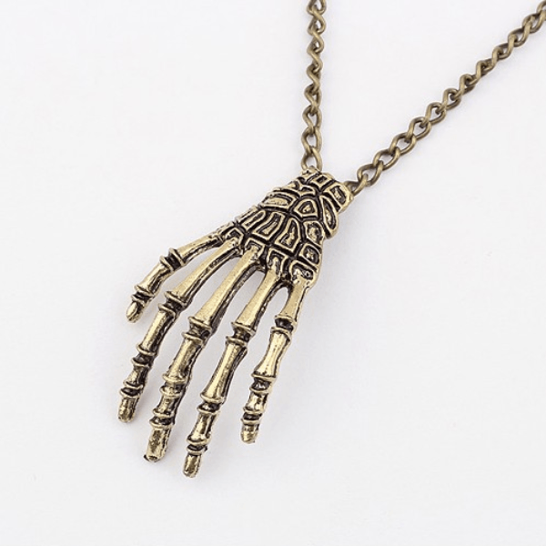Skeletal Hand Necklace