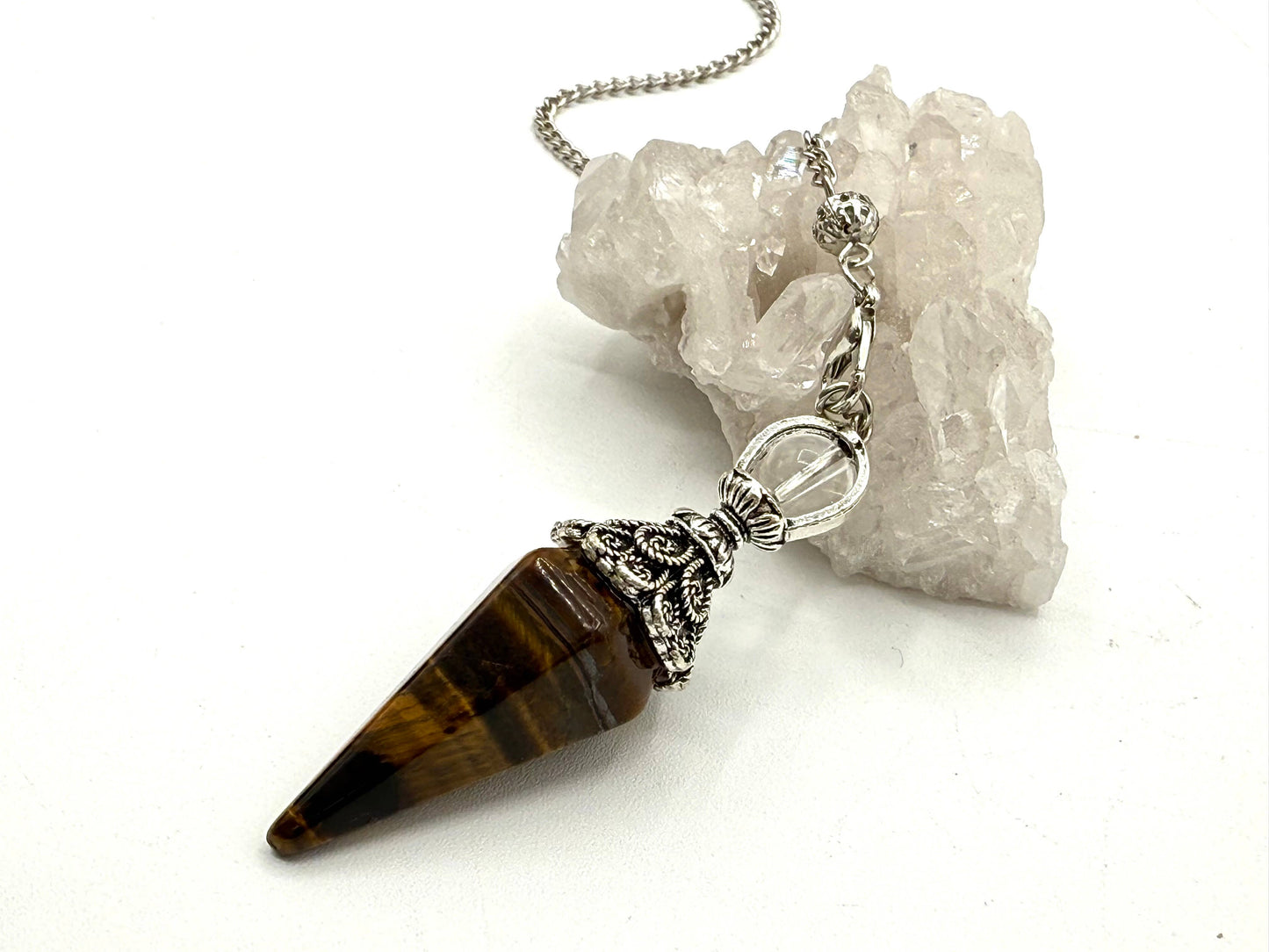 Double Cap Gemstone Pendulum