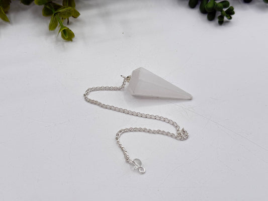 Selenite Pendulum with Silver Plated Chain