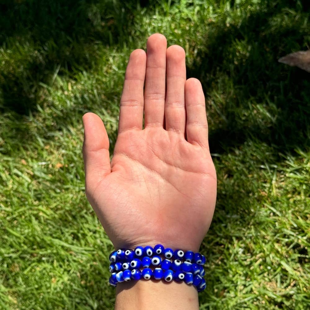 Dark Blue Evil Eye Bracelet 8mm