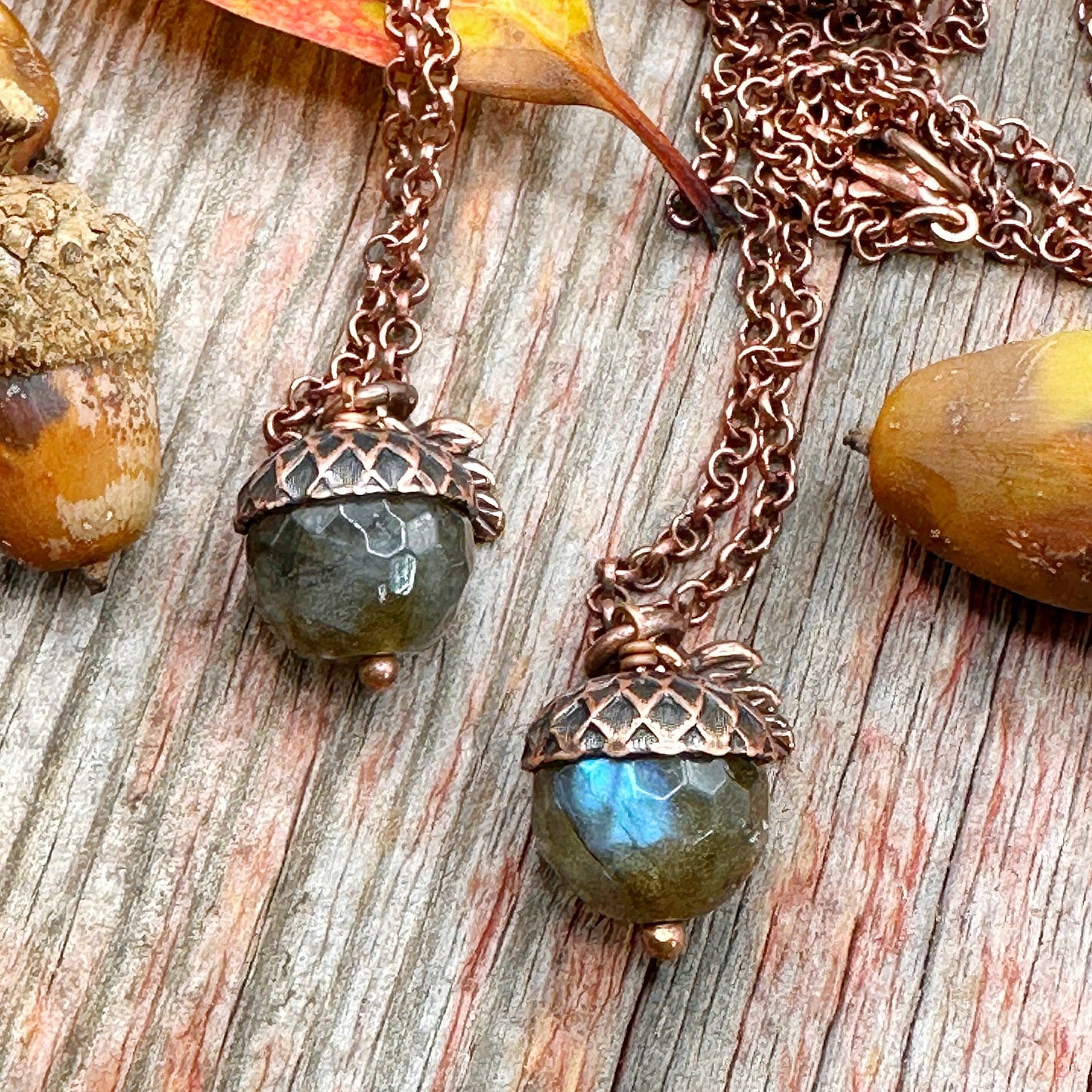 Acorn Necklace with Labradorite