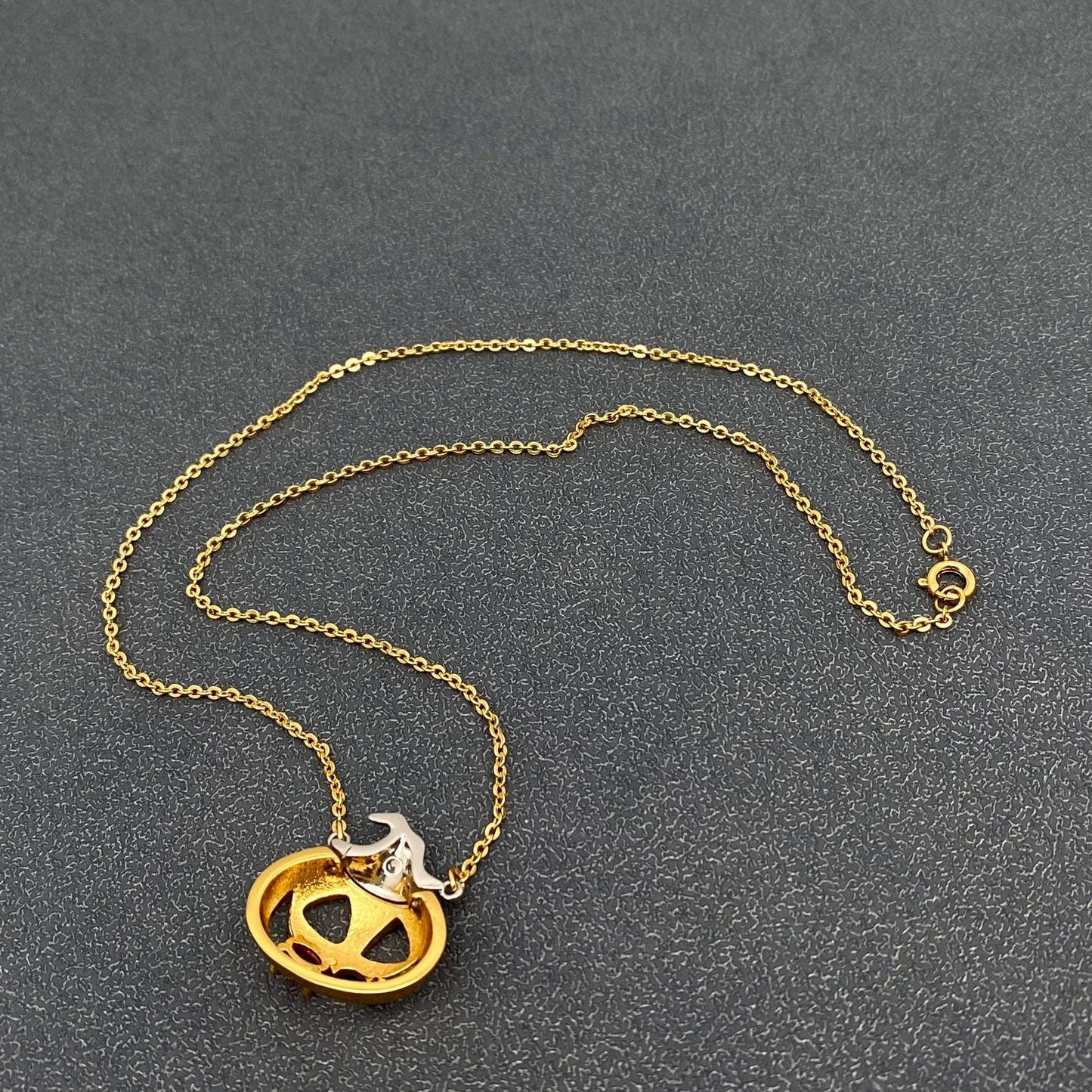 Pumpkin with Magic Hat Charm Necklace