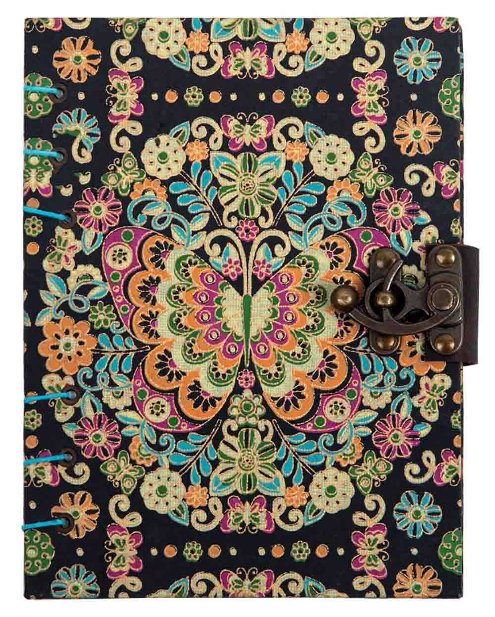 Butterfly Journal with Lock - Sketchbook Unruled 