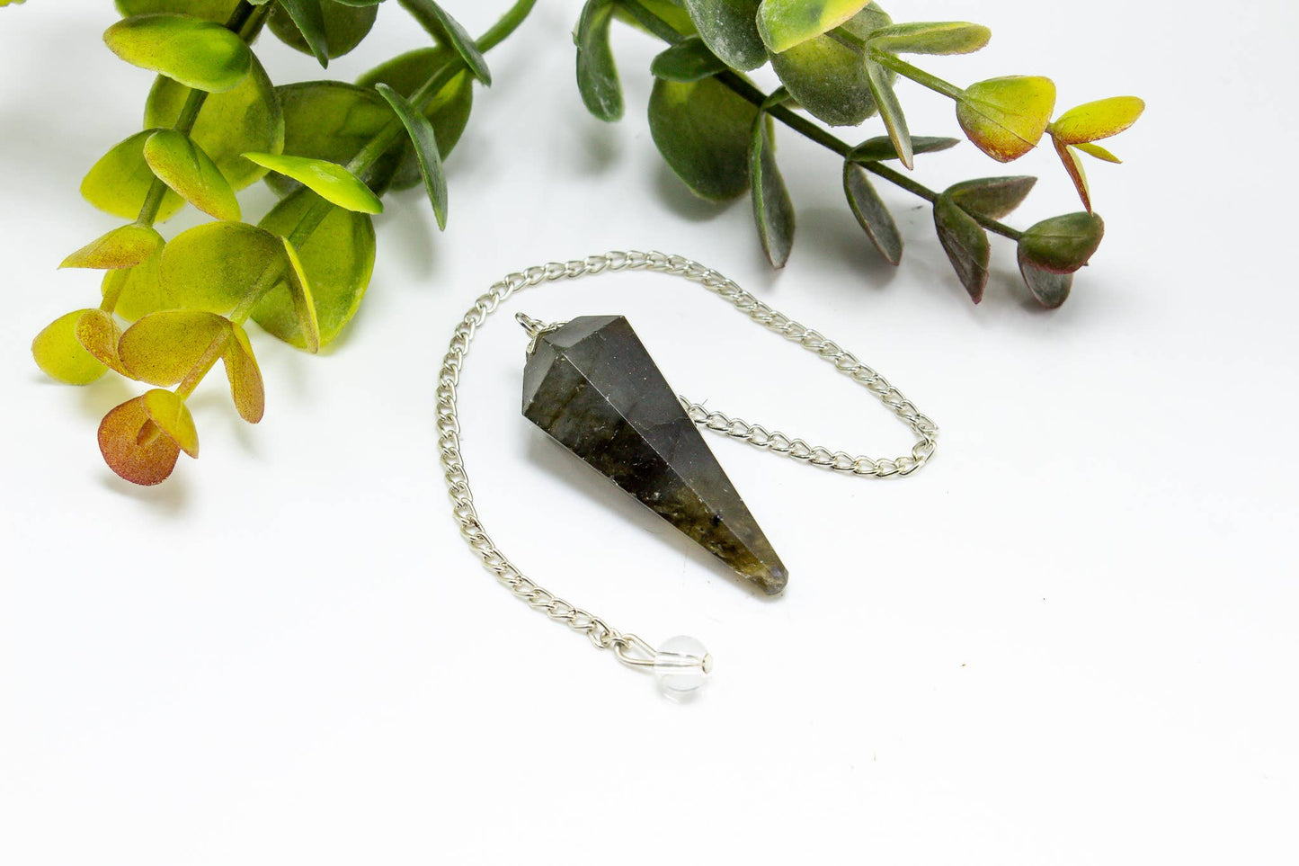 Labradorite Gemstone Pendulum Silver Color Chain