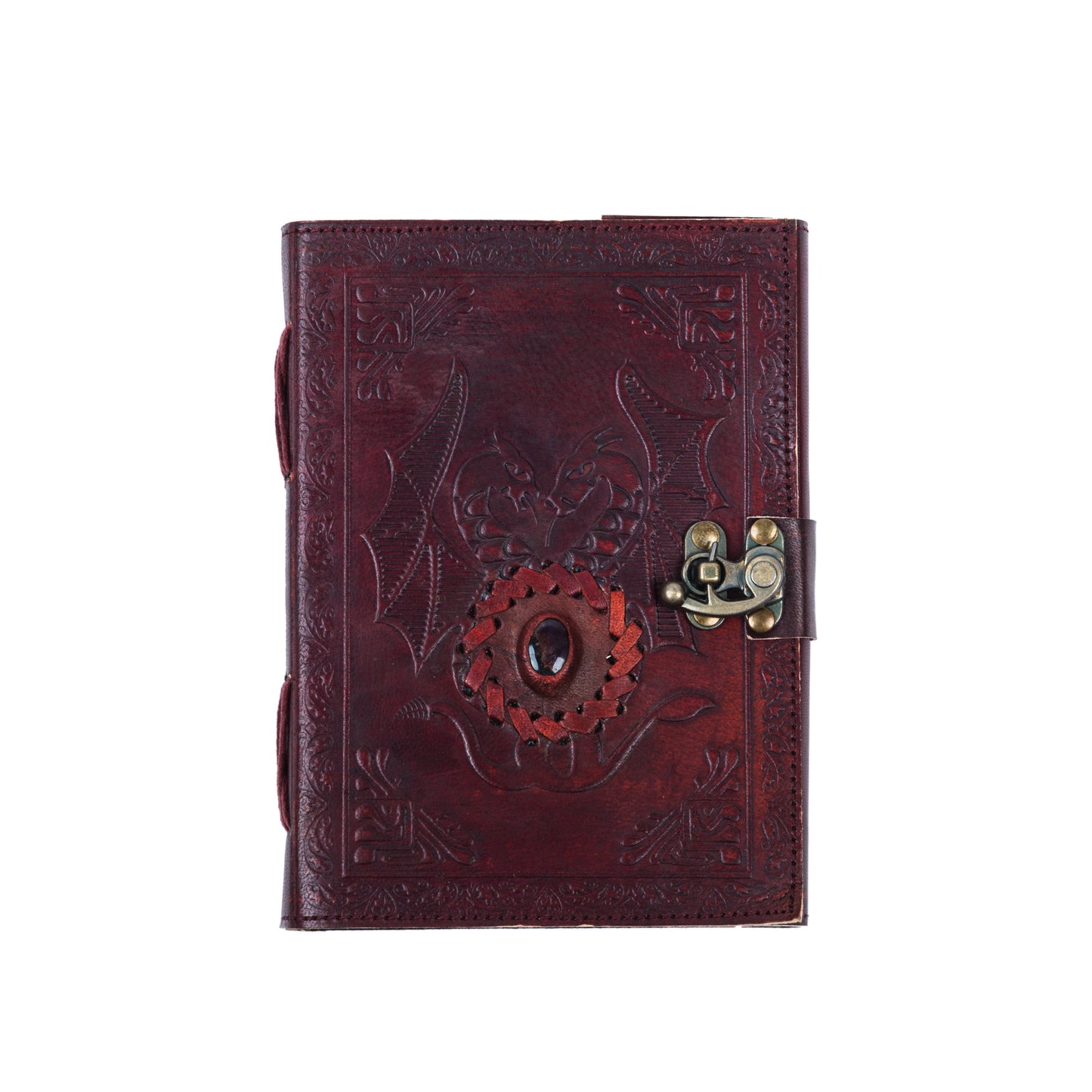 Leather Journal with Stone Dragon Embossed