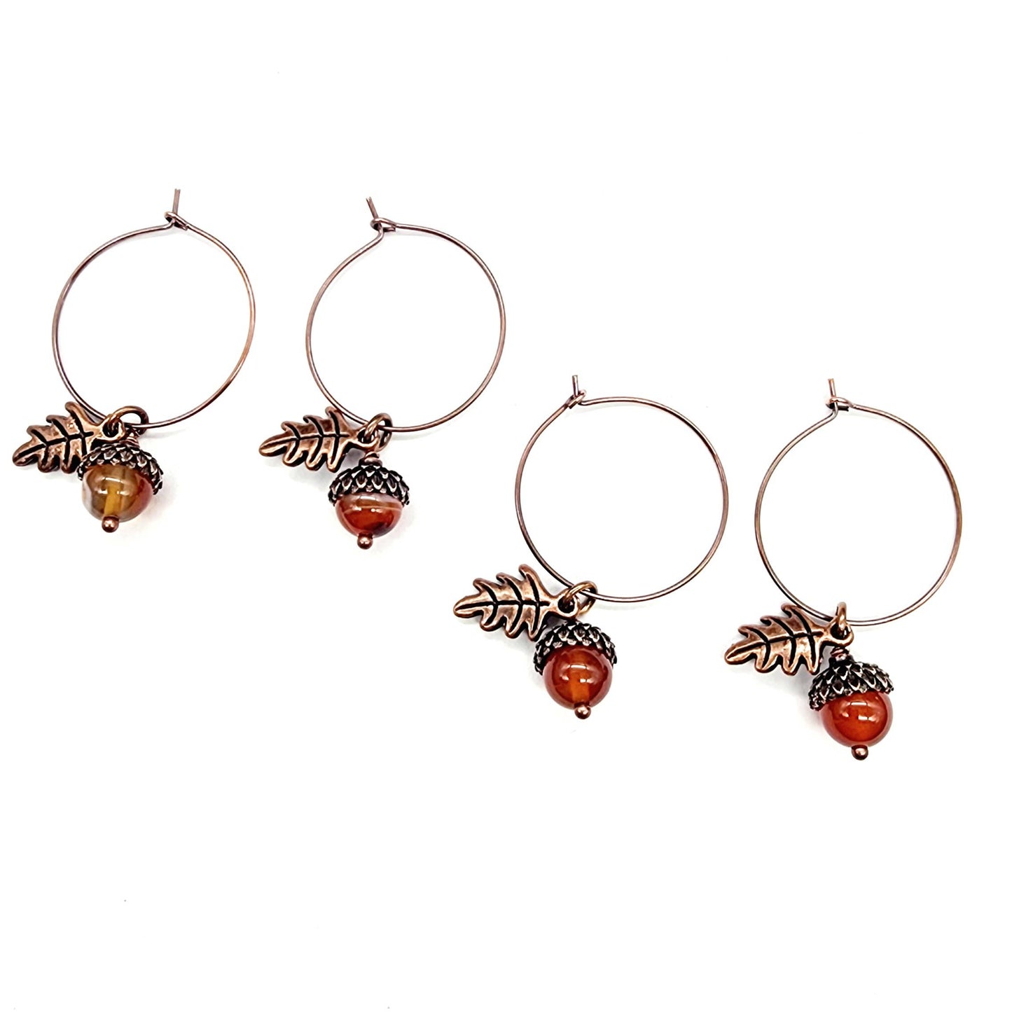 Acorn Earrings-Carnelian