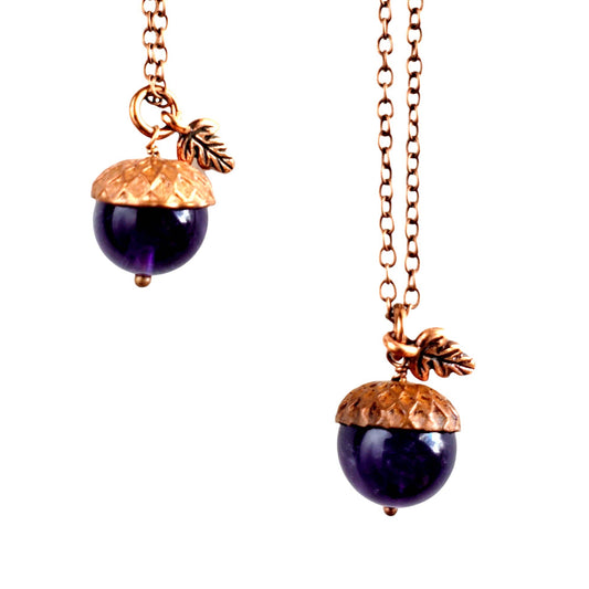 Acorn Necklace-Amethyst
