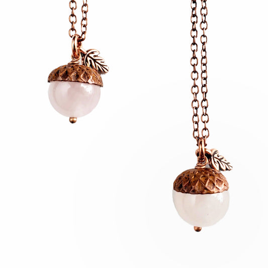 Acorn Necklace-Rose Quartz
