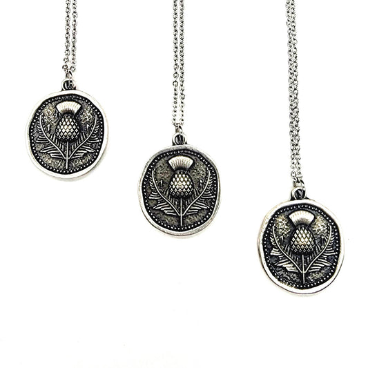 Thistle Necklace - Antique Silver