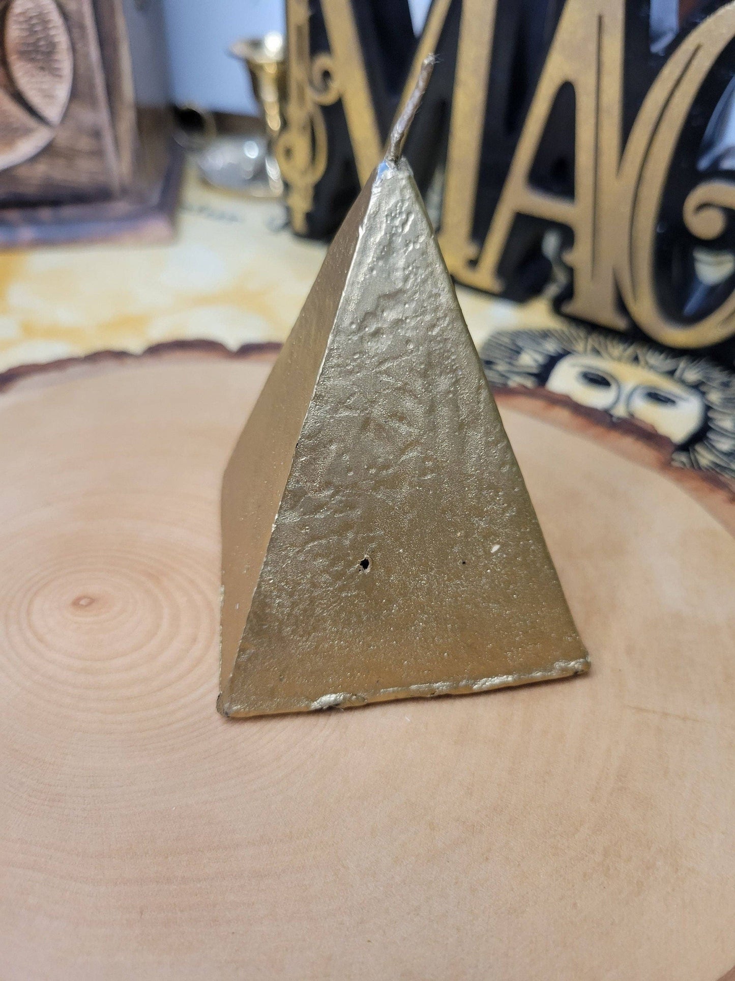 Gold Pyramid Candle