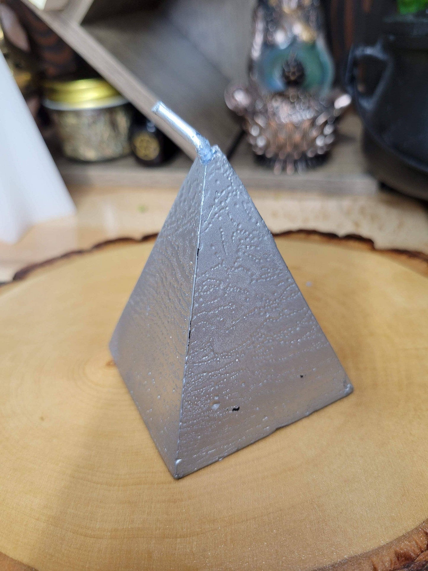 Silver Pyramid Candle