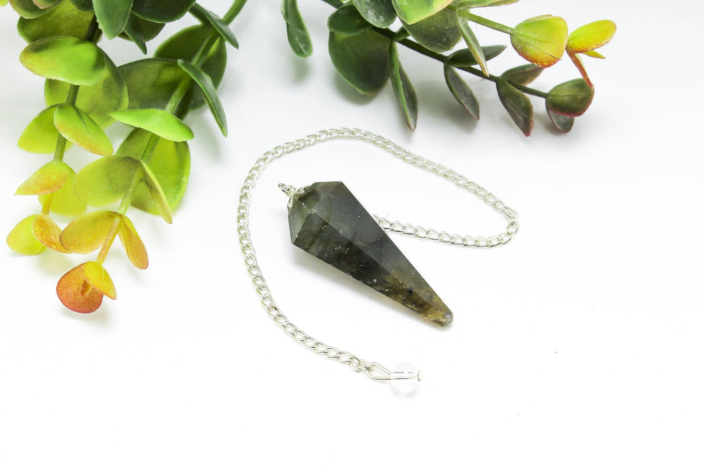 Labradorite Gemstone Pendulum Silver Color Chain