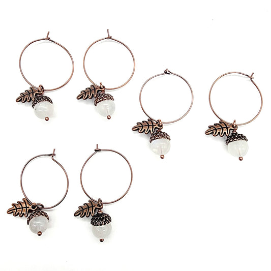 Acorn Earrings-Rainbow Moonstone