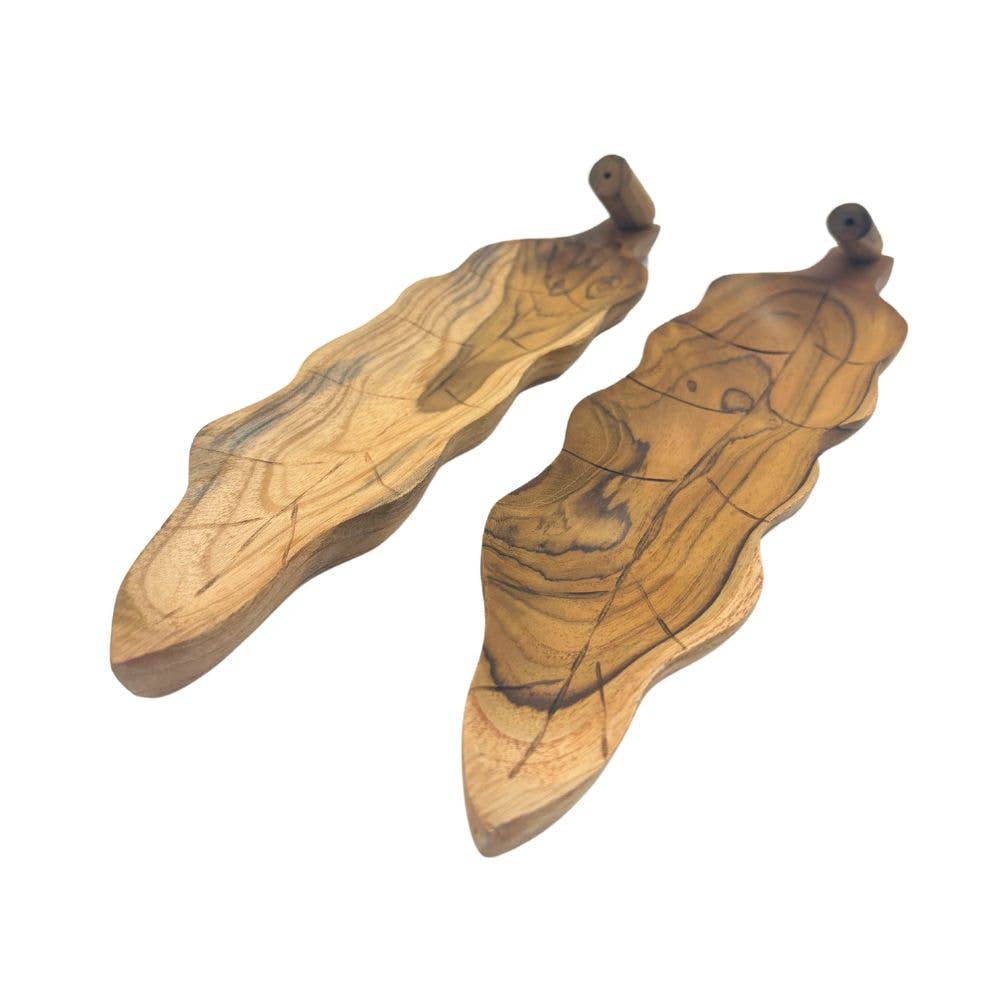 Teak Root Leaf Incense Holder