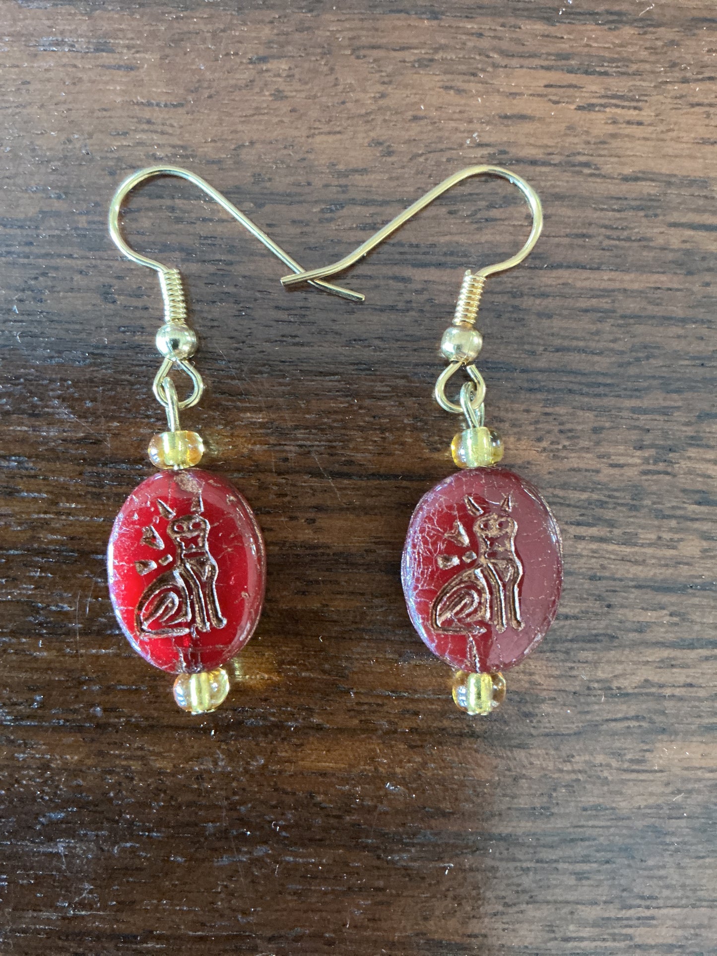 Beaded Cat Earrings