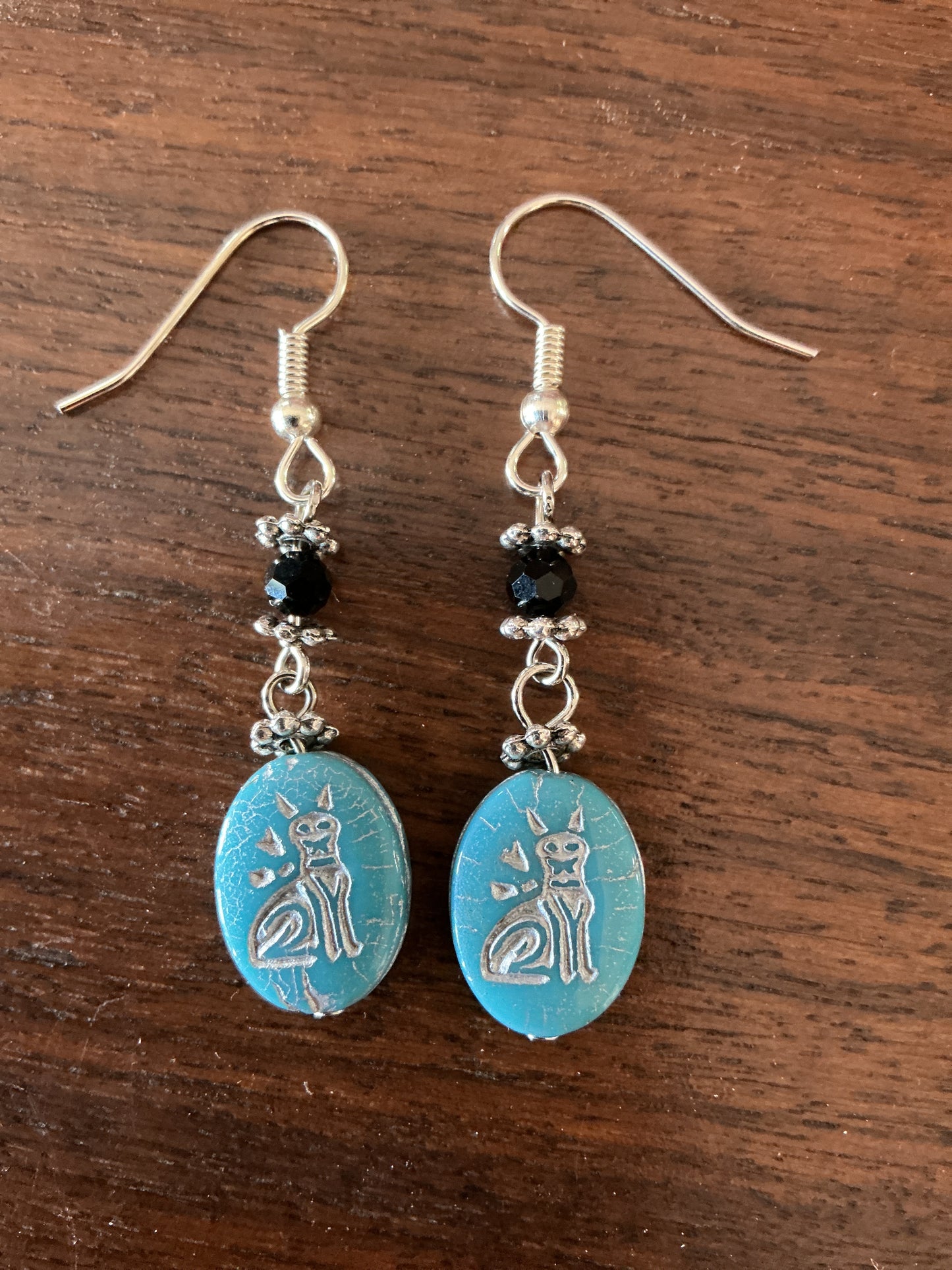 Beaded Cat Earrings