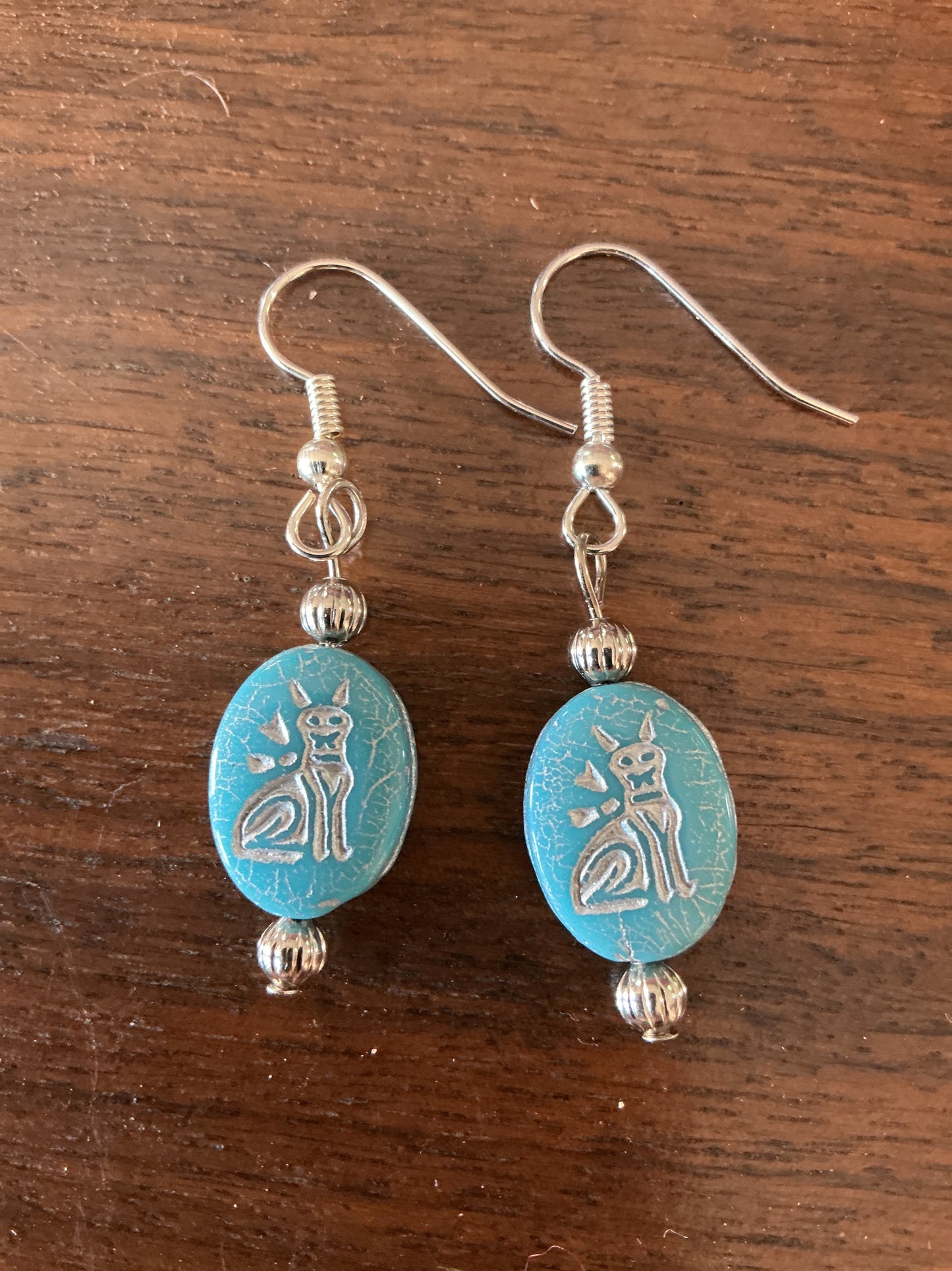 Beaded Cat Earrings