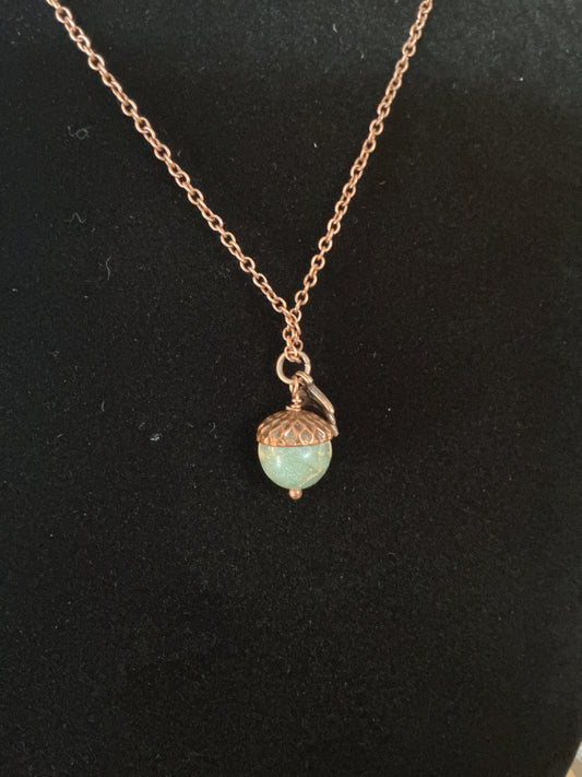 Acorn Necklace- Aqua Terra Jasper