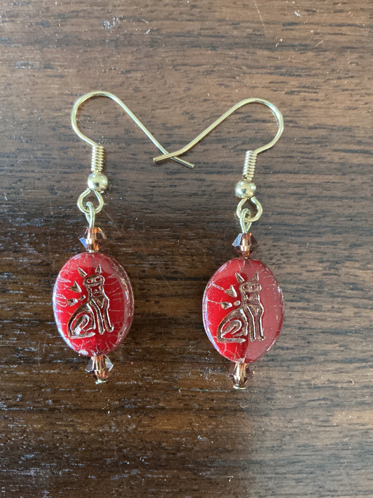 Beaded Cat Earrings
