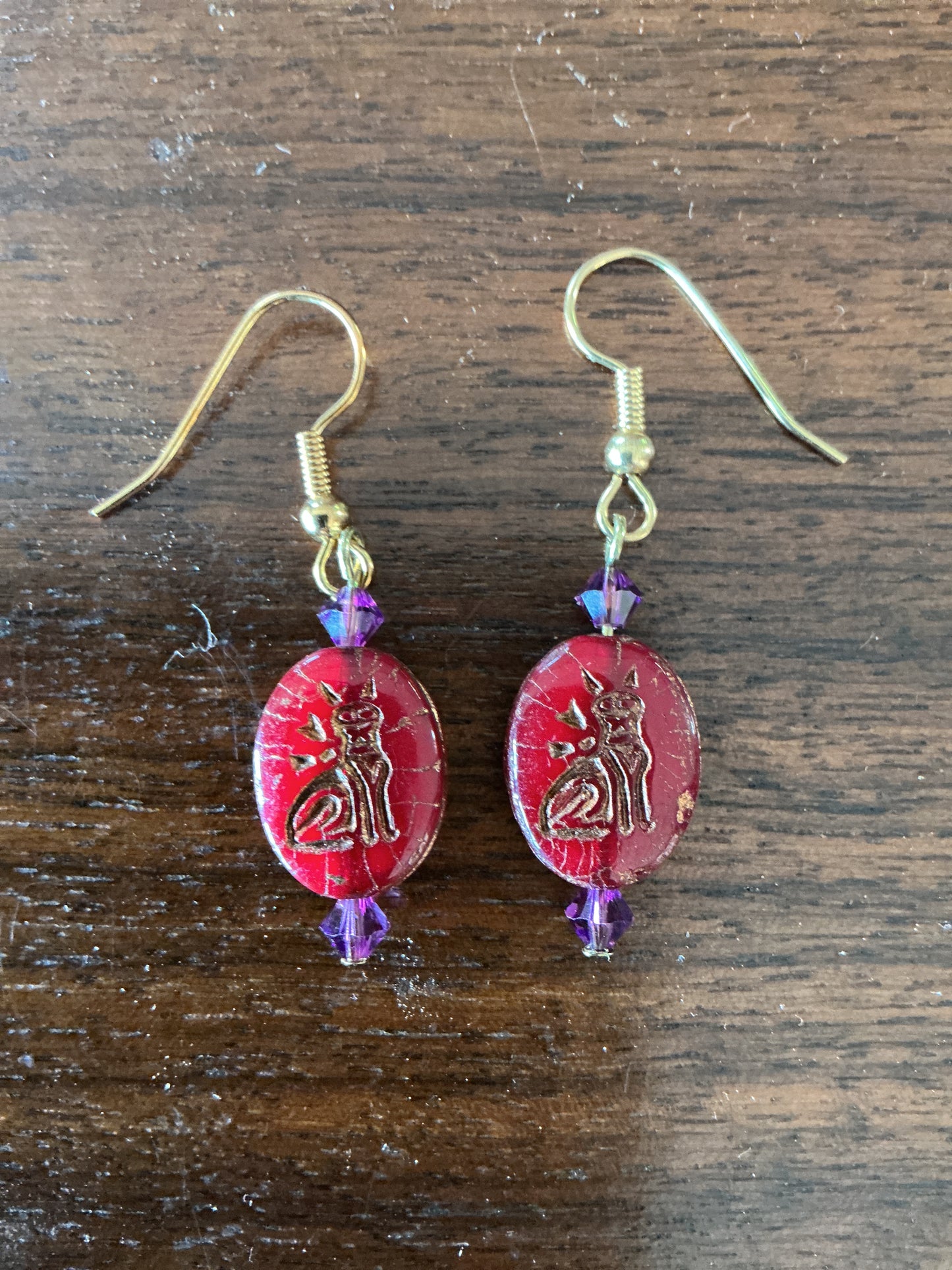 Beaded Cat Earrings
