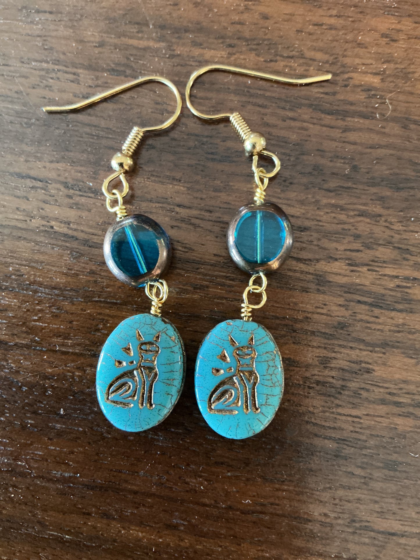 Beaded Cat Earrings