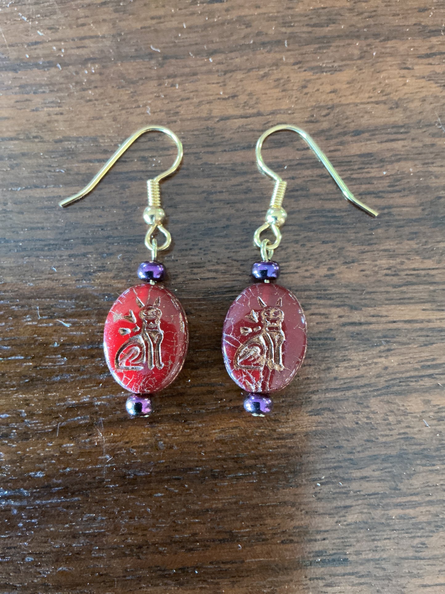 Beaded Cat Earrings