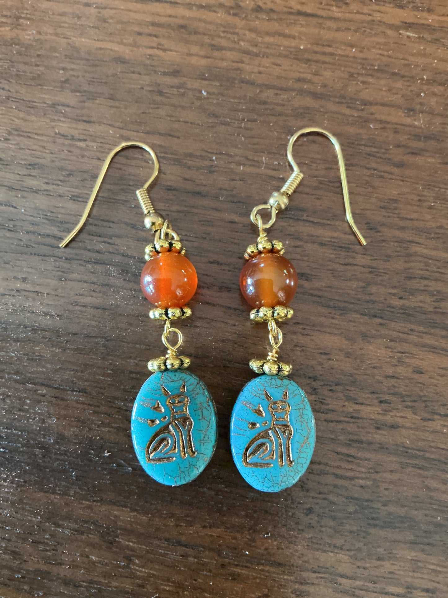 Beaded Cat Earrings